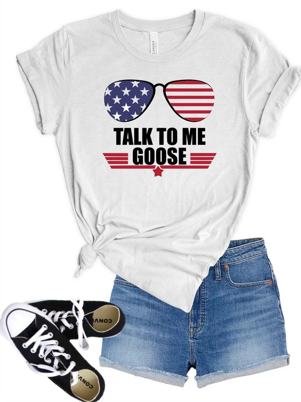 Patriotic Talk To Me Goose Unisex Softstyle Tee