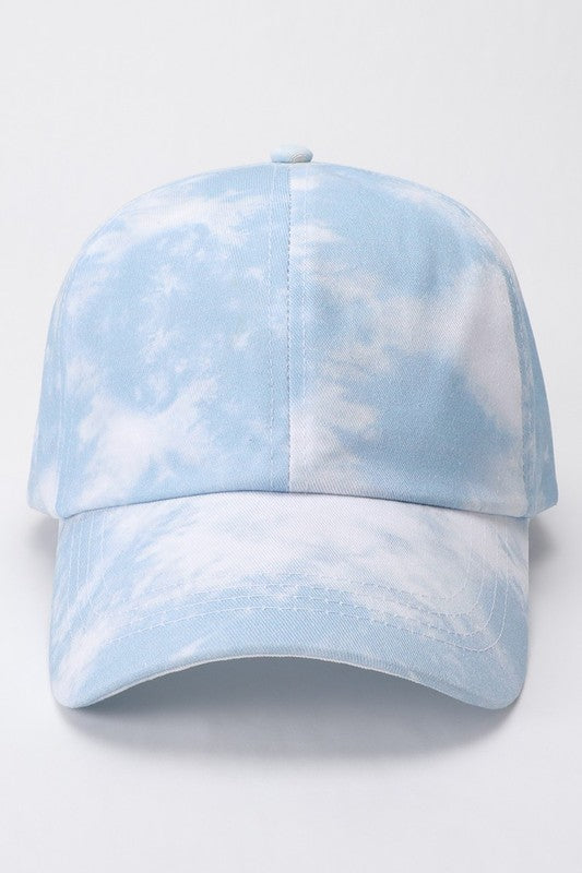 Pastel Spiral Tie Dye Cotton Baseball Cap Hat